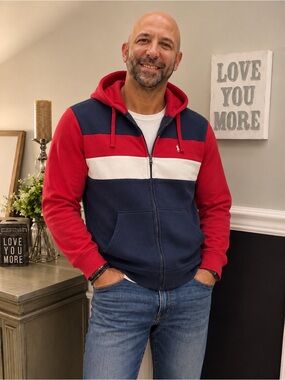 US Polo Assn Colorblock Full Zip Hoodie XL NWOT